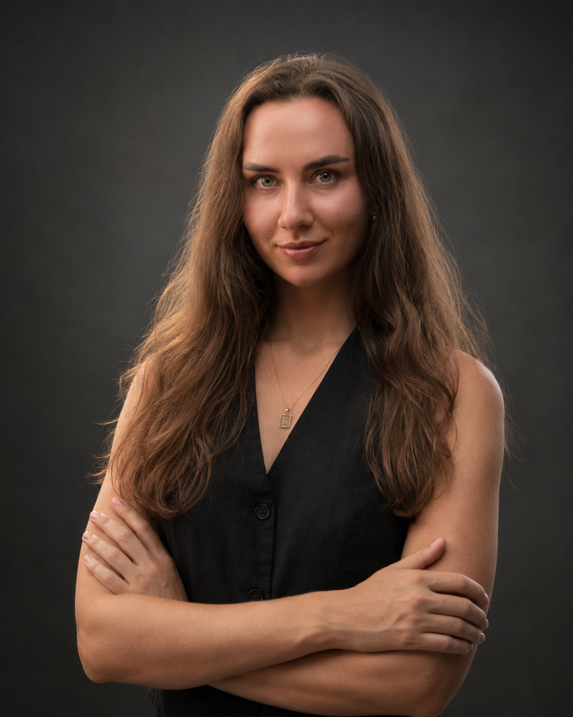 Portrait of Dariia, arms crossed